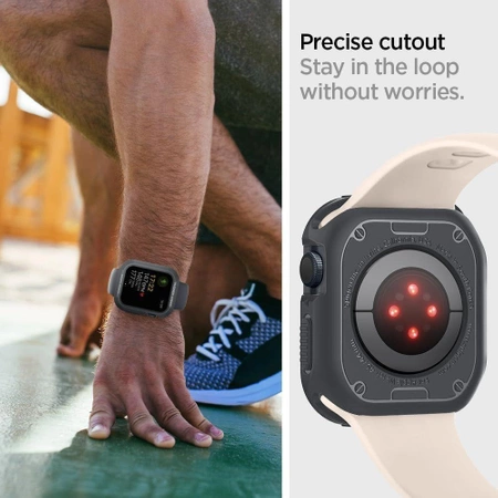 Etui Spigen Rugged Armor na Apple Watch 4 / 5 / 6 / 7 / 8 / 9 / SE (44 / 45 mm) - ciemnoszare