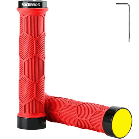Gripy rowerowe Rockbros 40720007002 z odblaskiem - czerwone