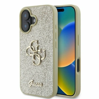 GUESS CASE DO IPHONE 16 6.1 FIXED GLITTER BIG HARDCASE Z PEWNOŚCIĄ OCHRONY