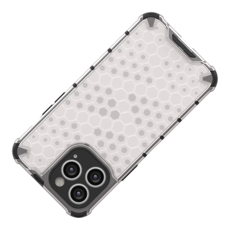 HURTEL ETUI PANCERNE HONEYCOMB DO IPHONE 14 PRO MAX PRZEZROCZYSTE HYBRYDOWE