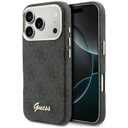 Etui Guess 4G Script MagSafe do iPhone   17 Pro Max czarny