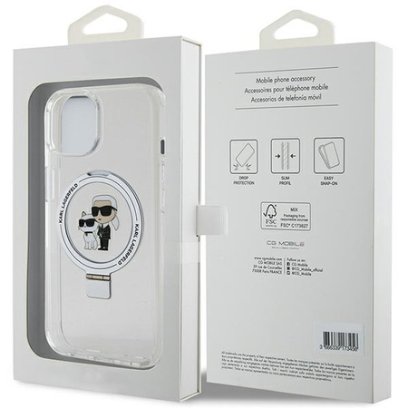 KARL LAGERFELD ETUI HARDCASE DO IPHONE 15 14 13 6,1 Z RING STAND DO MAGSAFE