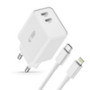 TECH-PROTECT ŁADOWARKA DO TELEFONÓW 35W PD 2 PORTY DO LIGHTNING KABEL BIAŁY
