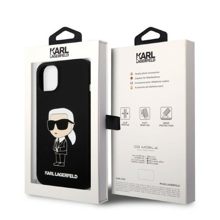 Karl Lagerfeld KLHMP14MSNIKBCK iPhone 14 Plus 6,7" hardcase czarny/black Silicone Ikonik Magsafe