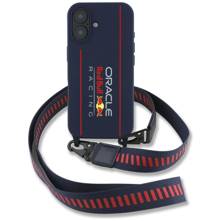 Red Bull RBHMP16S24SISOLRV iPhone 16     6.1" hardcase Silicone Strap and Vertical Logo MagSafe granatowy