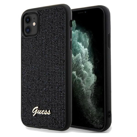 Etui Guess Disco Metal Script na iPhone 11 / Xr - czarne