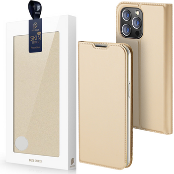 Dux Ducis Skin Pro kabura etui pokrowiec z klapką iPhone 14 Pro Max złoty