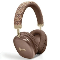 Słuchawki nauszne Bluetooth Guess GCube Metallic Script Logo - brązowe