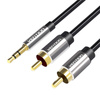 VENTION KABEL AUDIO 2X RCA DO 3.5MM DO SYSTEMÓW AUDIO 0.5M WYDAJNOŚĆ