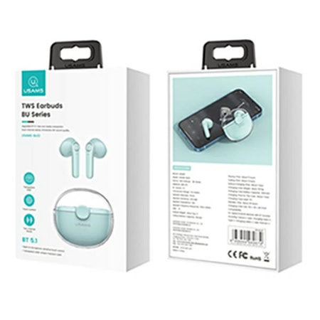 USAMS SŁUCHAWKI BLUETOOTH 5.1 DO TELEFONÓW IPHONE ANDROID Z DŹWIĘKIEM HI-FI