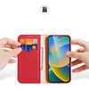 Dux Ducis Hivo skórzane etui z klapką pokrowiec ze skóry naturalnej portfel na karty i dokumenty iPhone 14 Pro czerwony