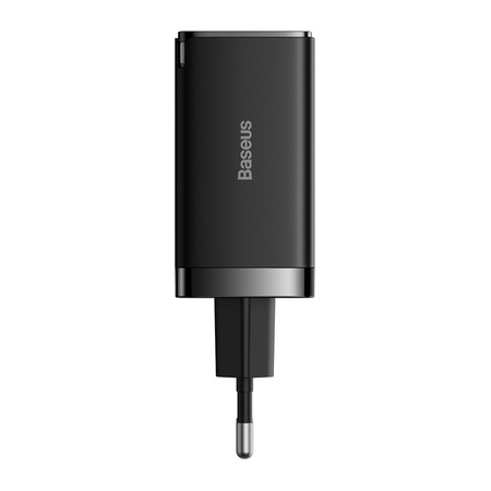 Szybka ładowarka sieciowa GaN 2xUSB C 1xUSB 65W Baseus GaN5 Pro + kabel USB C - USB C 100W - czarna