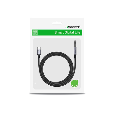 Ugreen kabel audio stereo AUX 3,5 mm mini jack - USB Typ C do telefonu tabletu 1m czarny ( 20192)