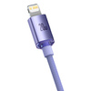 Baseus Crystal Shine Series kabel przewód USB do szybkiego ładowania i transferu danych USB Typ C - Lightning 20W 2m fioletowy (CAJY000305)