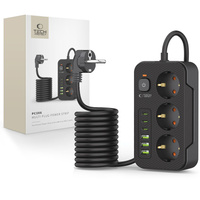 TECH-PROTECT LISTWA ZASILAJĄCA Z USB I TYP C DO TELEFONÓW TELEWIZORÓW 200CM