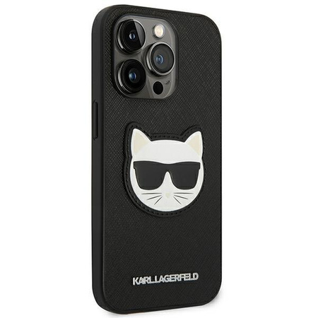 Karl Lagerfeld KLHCP14LSAPCHK iPhone 14 Pro 6,1" hardcase czarny/black Saffiano Choupette Head Patch