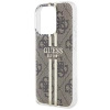 Etui Guess IML 4G Gold Stripe na iPhone 15 Pro - brązowe