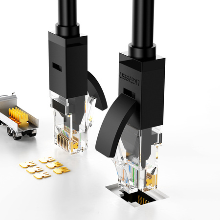 Ugreen kabel sieciowy internetowy LAN Ethernet U/UTP Cat. 6 1000Mb/s 8m czarny (NW102)