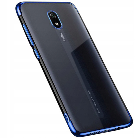 Clear Color case żelowy pokrowiec etui z metaliczną ramką Xiaomi Redmi 8A niebieski