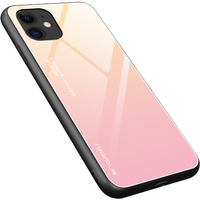 Gradient Glass etui pokrowiec nakładka ze szkła hartowanego iPhone 12 mini różowy