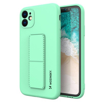 WWozinsky Kickstand Case silikonowe etui z podstawką iPhone 11 Pro Max miętowe