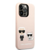 Karl Lagerfeld KLHMP14XSSKCI iPhone 14 Pro Max 6,7" hardcase jasnoróżowy/light pink Silicone Karl & Choupette Magsafe