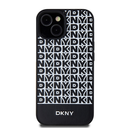 DKNY CASE HARDCASE DO IPHONE 15 14 13 DO MAGSAFE SKÓRZANE Z METALOWYM LOGO