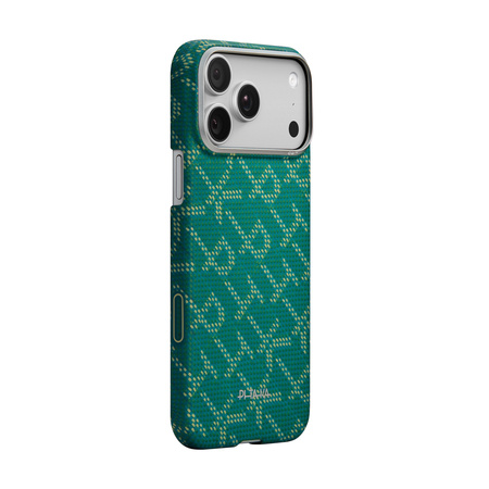 Pitaka Ultra-Slim Case, Monogram-Gold/Green - iPhone 17 Pro Max