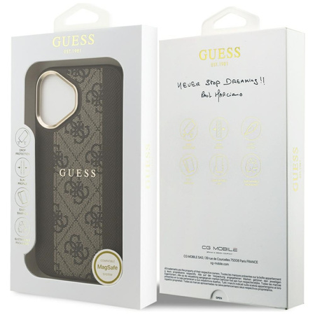 Etui Guess 4G Stripe MagSafe do iPhone   17 brązowy