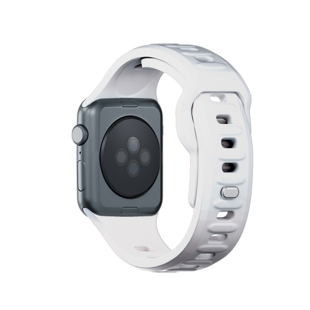 42/44/45/46/49 mm White (big) - 3mk Silicone Watch Strap for Apple