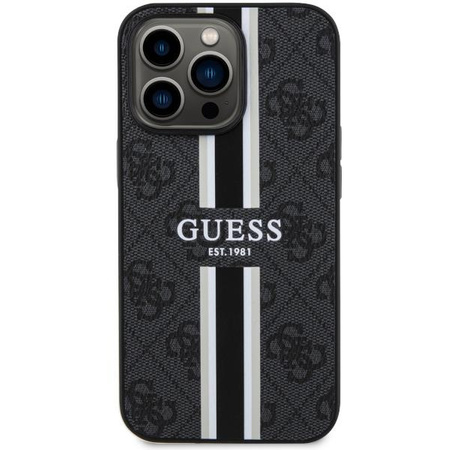 Etui Guess 4G Printed Stripes MagSafe GUHMP13LP4RPSK na iPhone 13 Pro / na iPhone 13 - czarne
