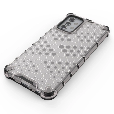 HURTEL ETUI HONEYCOMB DO SAMSUNG GALAXY A32 5G Z ŻELOWĄ RAMKĄ PRZEZROCZYSTE