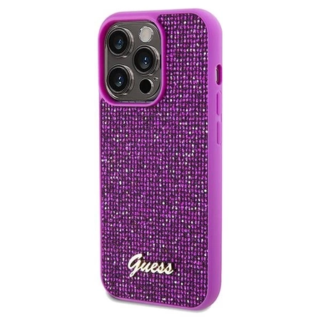 Etui Guess Disco Metal Script na iPhone 14 Pro - fuksjowe
