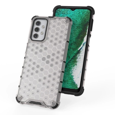 HURTEL ETUI HONEYCOMB DO SAMSUNG GALAXY A32 5G Z ŻELOWĄ RAMKĄ PRZEZROCZYSTE