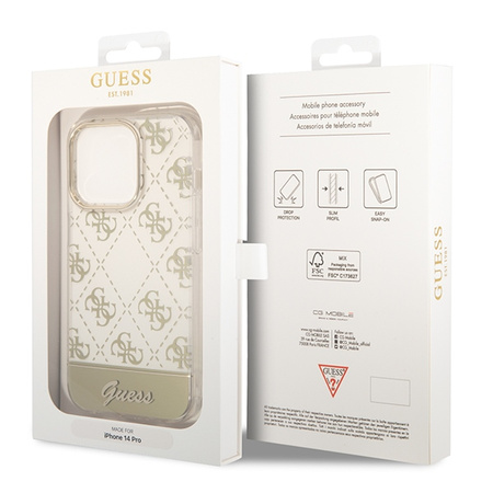 GUESS CASE HARD DO IPHONE 14 PRO 6,1 4G ZWÓR LOGO SCRIPT PATTERN