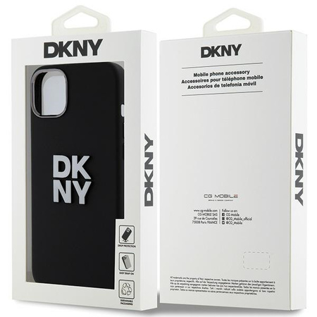 DKNY ETUI HARDCASE LIQUID SILICONE DO IPHONE 15 PLUS 14 PLUS METAL LOGO
