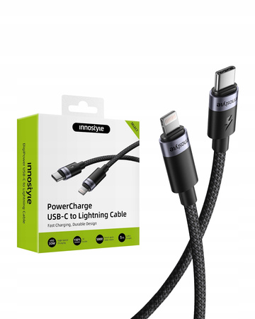 INNOSTYLE ŁADOWARKA KABEL USB-C LIGHTNING SZYBKIE ŁADOWANIE DO IPHONE 14 1M