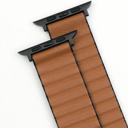 BELINE PASEK DO APPLE WATCH MAGNETIC PRO 38 40 41MM CZARNY BRĄZOWY SKÓRZANY