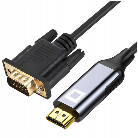 CO2 KABEL HDMI - VGA ADAPTER PRZEJŚCIÓWKA KONWERTER FULL HD 1080P 60HZ 2M