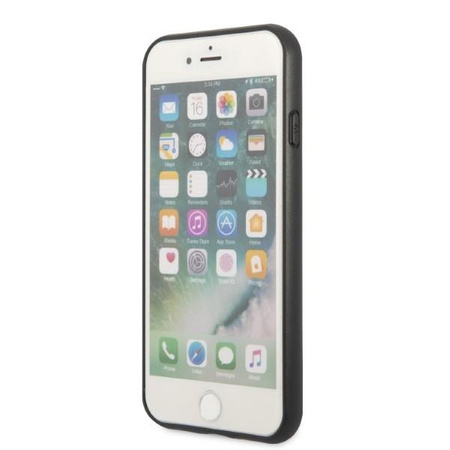 Etui Guess GUHCI8PSATPK na iPhone 7 / 8 / SE 2020 / SE 2022 hardcase - czarne Saffiano Triangle Logo Cardslot