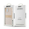 DKNY ETUI DO IPHONE 15 14 13 HARDCASE Z METALOWYM LOGO SKÓRZANE MONO STRIPE