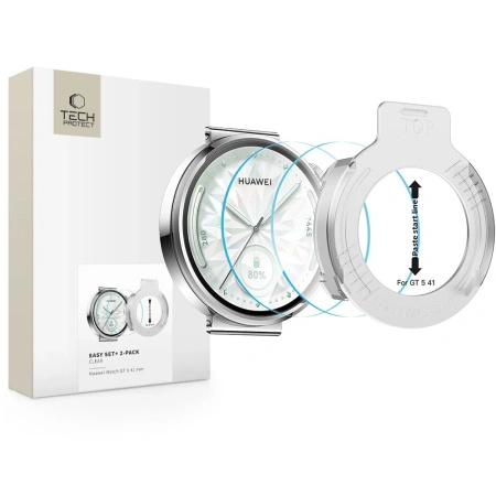Szkło hartowane Tech-Protect Easy Set+ 2-pack na Huawei Watch GT 5 41 mm - przezroczyste