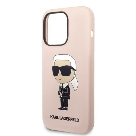 Karl Lagerfeld KLHCP14XSNIKBCP iPhone 14 Pro Max 6,7" hardcase różowy/pink Silicone Ikonik