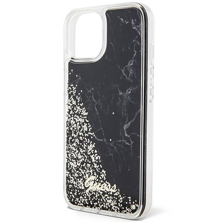 Etui Guess GUHCP14SLCSGSGK na iPhone 14 - czarne Liquid Glitter Marble