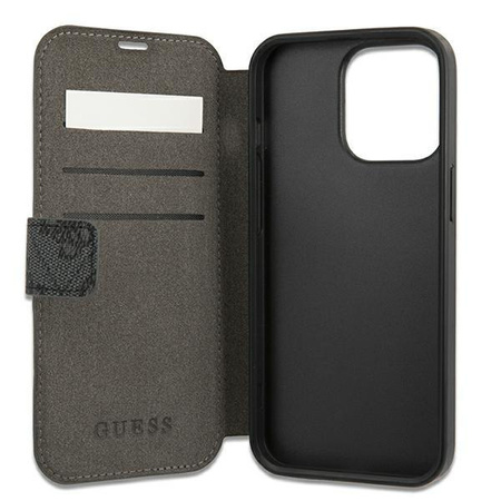 Etui Guess GUBKP13L4GMGGR na iPhone 13 Pro / 13 - szare book 4G Big Metal Logo