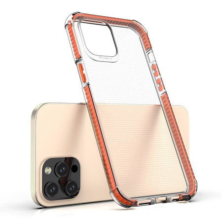 Spring Armor żelowy elastyczny pancerny pokrowiec z kolorową ramką do iPhone 11 Pro Max czerwony