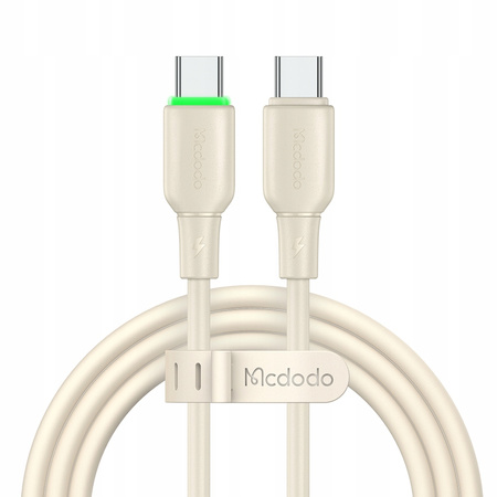 MCDODO USB-C FAST CHARGING CABLE FOR SAMSUNG APPLE USB TYPE C 65W 1M LED BEIGE