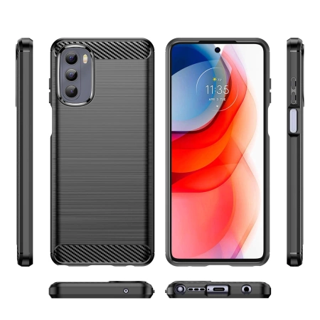 HURTEL CARBON CASE ELASTYCZNE ETUI DO MOTOROLA MOTO G STYLUS 2022 OCHRONA
