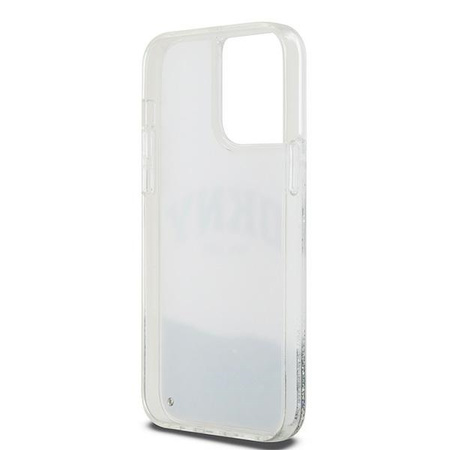 DKNY ETUI HARDCASE DO IPHONE 15 PRO 6.1 Z LOGO METALOWYM I LIQUID GLITTER