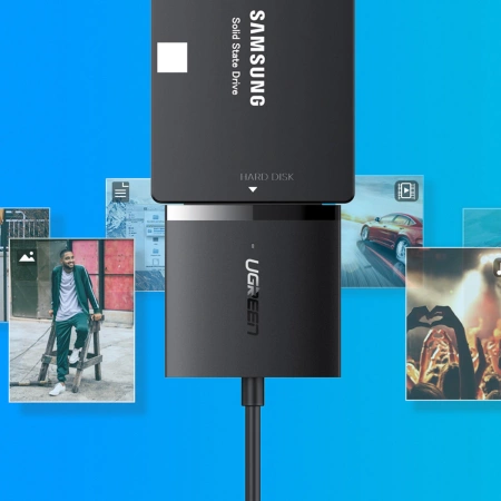 UGREEN ADAPTER SATA DO DYSKU 2.5'' 3.5'' USB-A 5GB/S Z WYSOKĄ PRĘDKOŚCIĄ